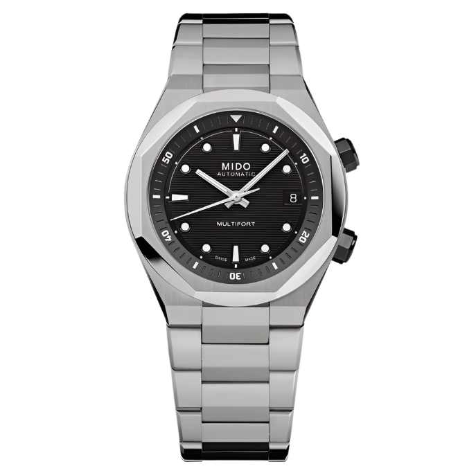Mido Multifort 8 Two Crowns (Black, on Bracelet) - NEW