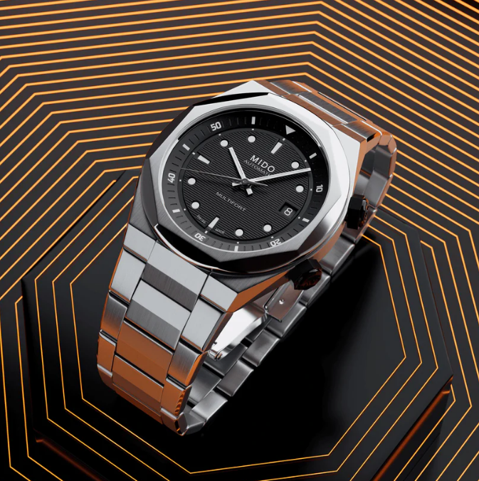 Mido Multifort 8 Two Crowns (Black, on Bracelet) - NEW