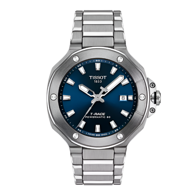 Tissot T-Race Powermatic 80 41mm Blue on Bracelet- NEW