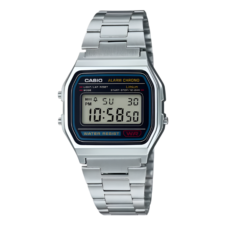 Casio A158W-1 Classic Digital Stainless Steel Bracelet Watch - NEW