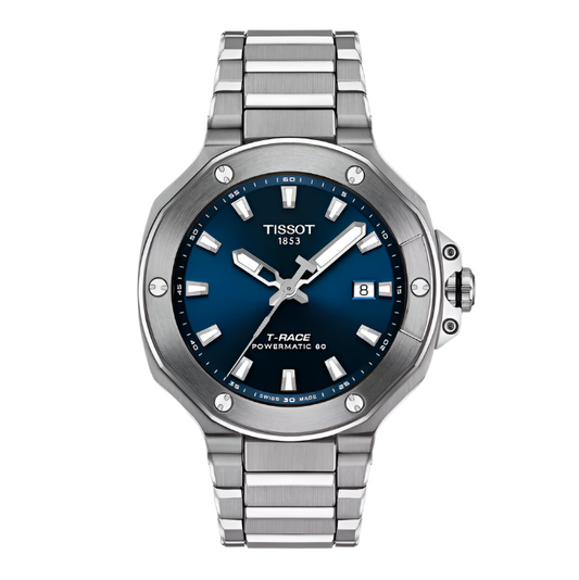 Tissot T-Race Powermatic 80 41mm Blue on Bracelet- NEW