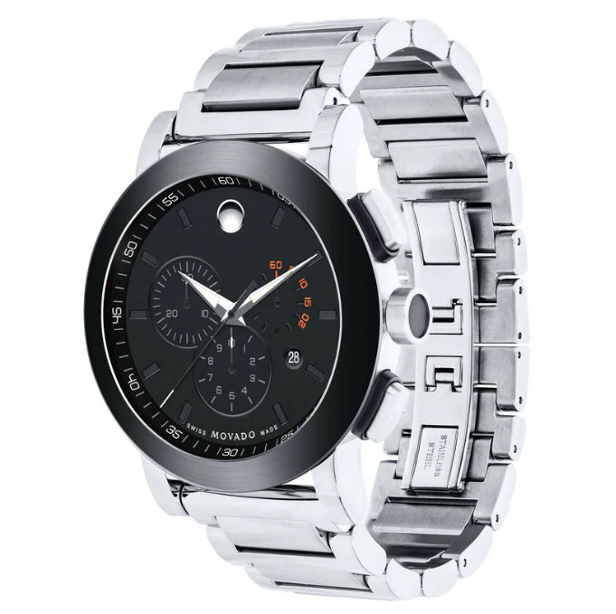 Movado Museum Chronograph Grey Dial Stainless Steel - NEW